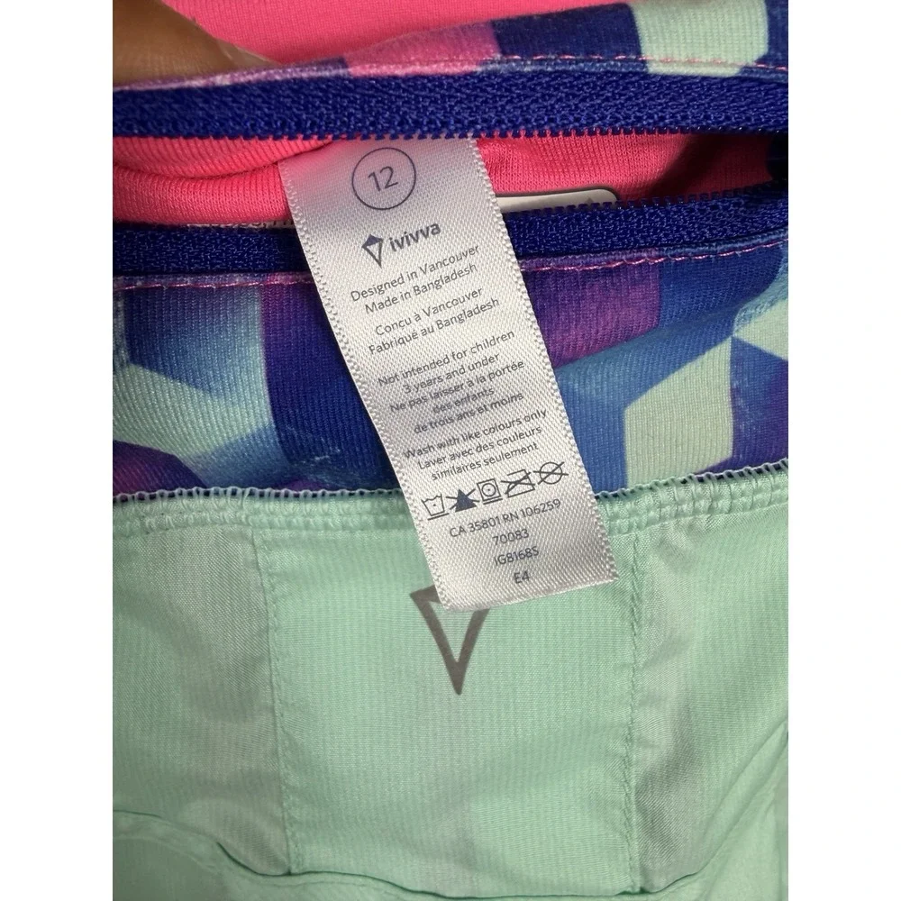 Ivivva by Lululemon Girls Skort Size 12 Aqua Athletic Tennis Golf Skirt